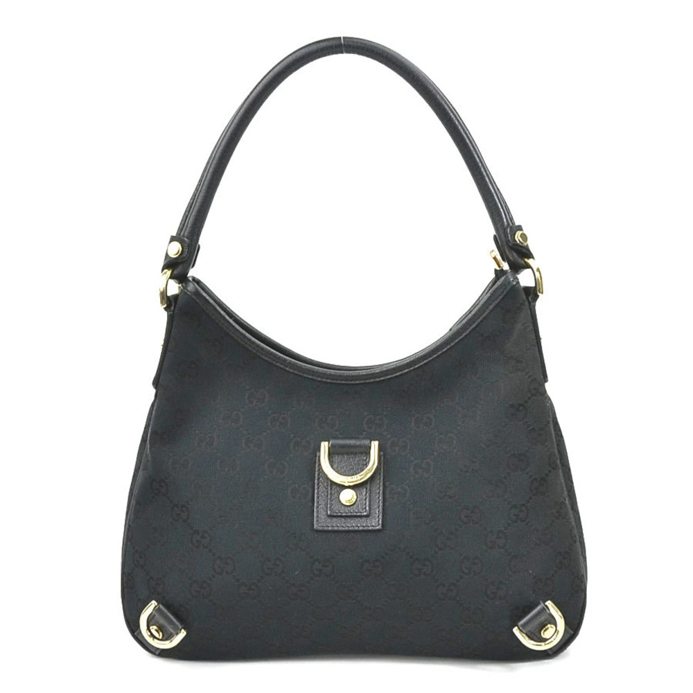 Gucci Black GG Canvas Abbey shoulder bag signature D ring